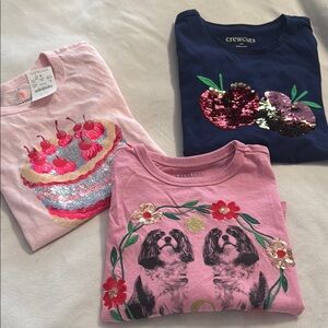 Crewcuts Pink & Navy Sequin Graphic Tee Trio
